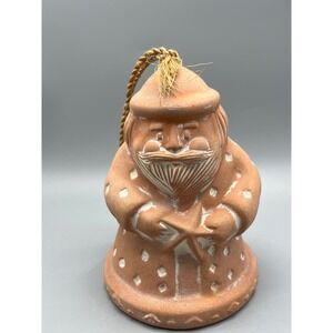 Terra Cotta Clay Sea Side Santa Claus Bell with‎ Sea Star  6"